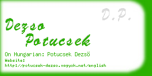 dezso potucsek business card